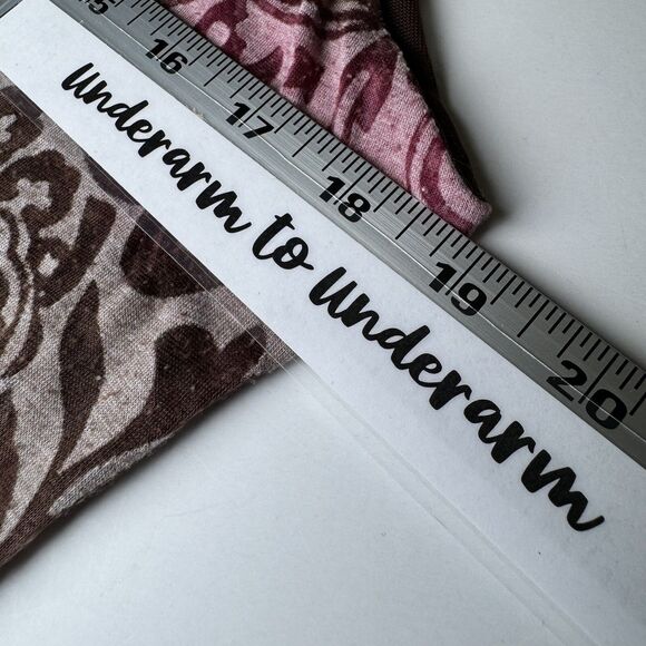 Vine Street Tank Top Large Burnout Paisley Pink Brown Made in USA Boho Stretch - Picture 7 of 11